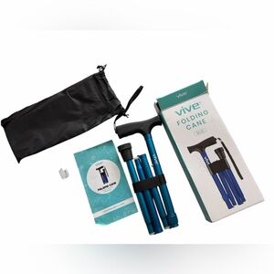 Vive Folding Cane Lightweight/Adjustable Collapsible Walking Cane w/Travel Bag